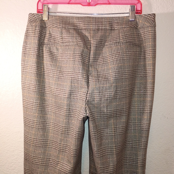 Chico's Plaid Pants Brown Neutrals Metallic Accents size 14/16 - Picture 6 of 16